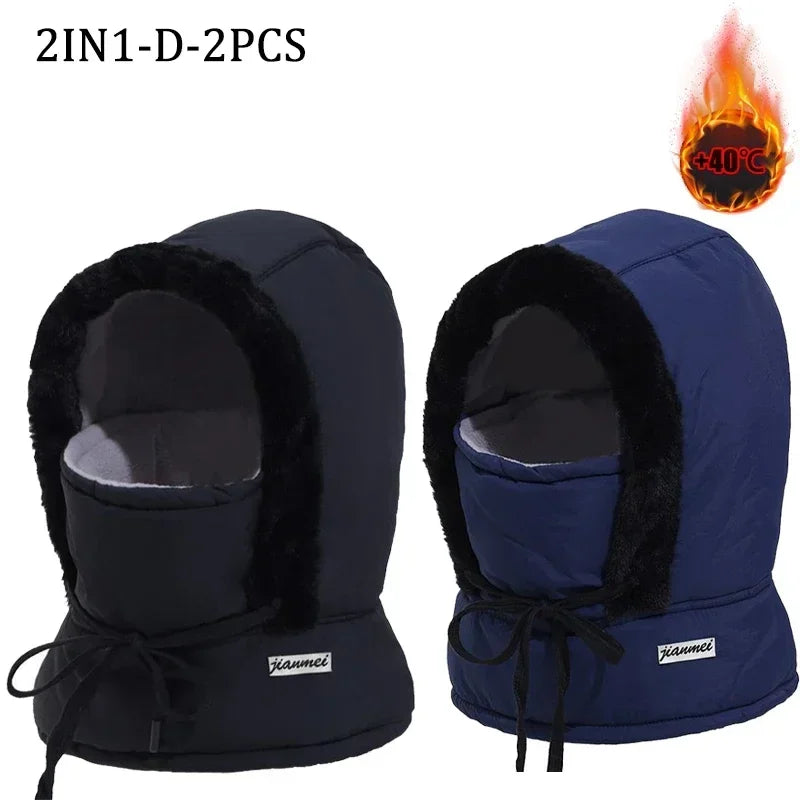 Passamontagna Termico 3-in-1 con Coulisse - Cappello e Scaldacollo in Peluche. TK