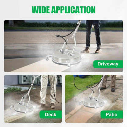 Podofo 18" Flat Surface Cleaner Pressure Washer Surface Cleaner 4000PSI Washer Rotating Flat Surface Cleaning Machine 4 Wheels