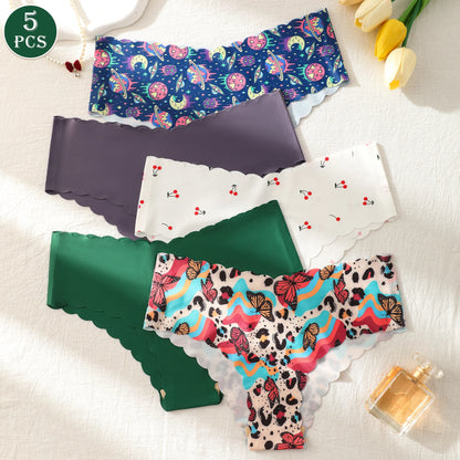Mutandine Senza Cuciture da Donna Invisibili (5 Pezzi) - Slip Bikini Elasticizzati. TK