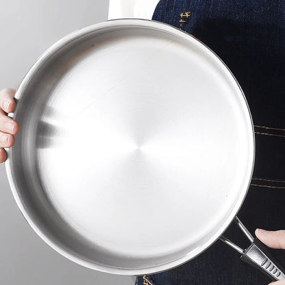 2/3pcs set Stainless Steel Cookware Set Flat Bottom Frying Pan Soup Pot Milk Pot Kit Induction Cooker Cooking Pan for Home Kitch