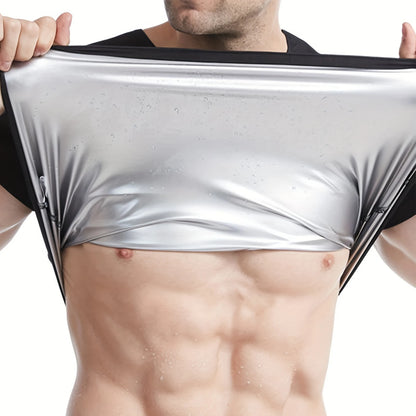 HELABES T-Shirt Effetto Sauna a Maniche Corte - Maglia Contenitiva Unisex. TK