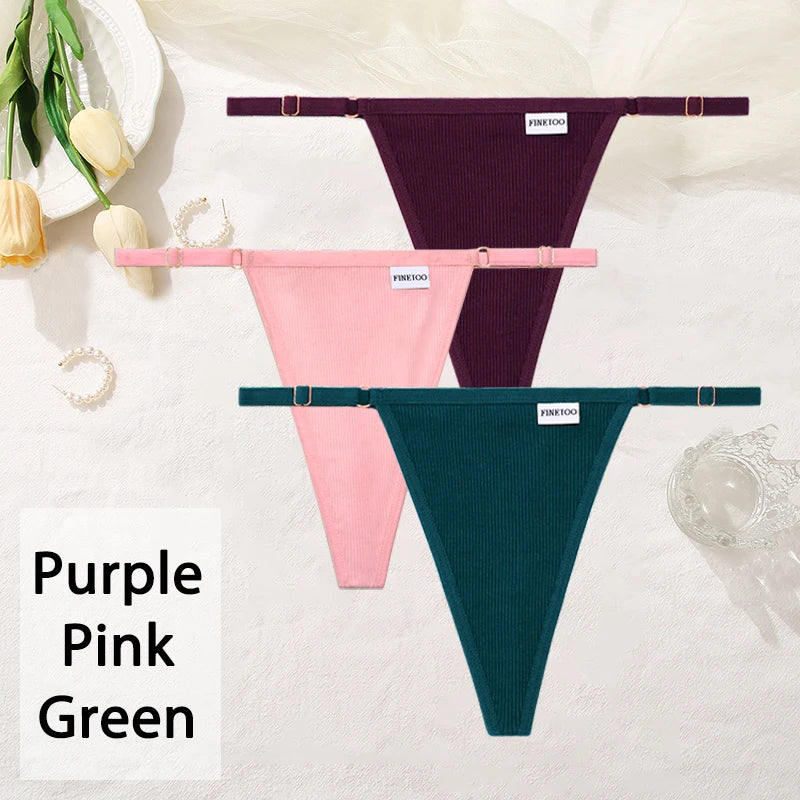 Women Cotton Panties Sexy T-Back Thong Adjustable
