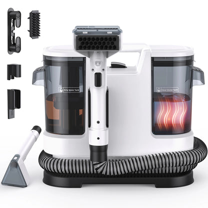 Lubluelu V8 800W Hot Water Carpet Cleaner  60°C Deep