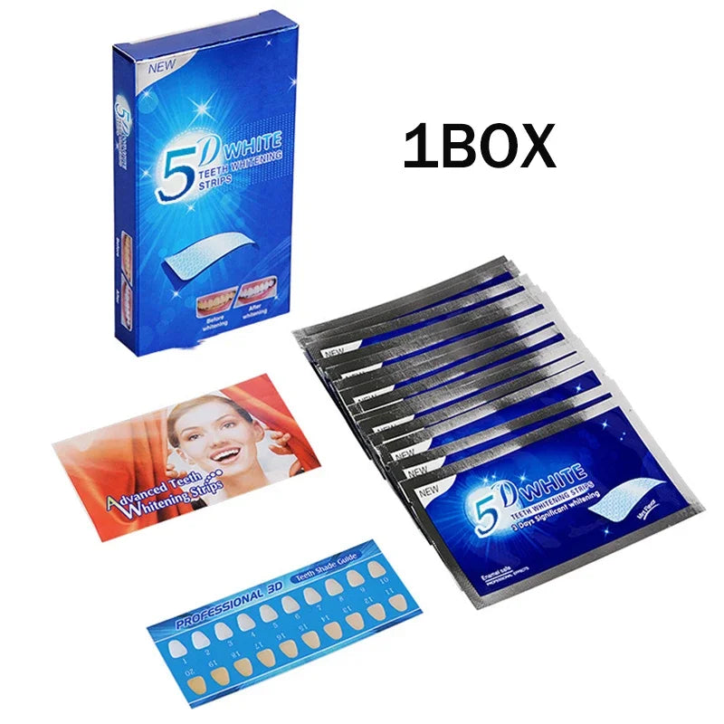 5D Whitening Teeth Stickers 7/14 Pairs Gel Whitening Strips