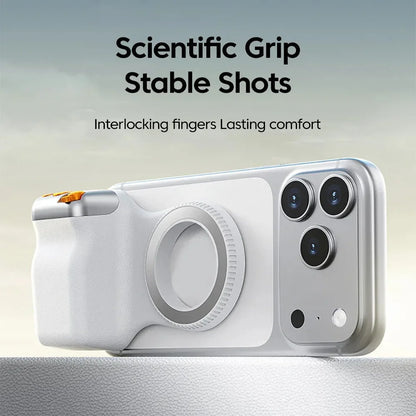 KEBIDUMEI Impugnatura Magnetica per Smartphone e Fotocamera – Supporto per Riprese con Telecomando Bluetooth, Zoom e Scatto Remoto