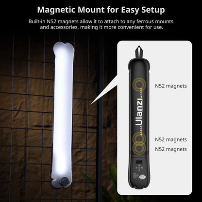 Ulanzi UA12 12W Luce Tubolare LED Portatile Bi-Color 2700K-6500K – Tube Light per Foto, Video e Livestream