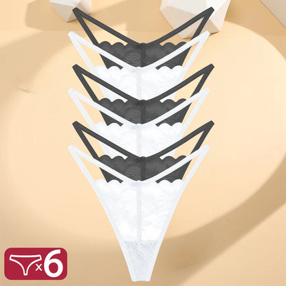 All Of Me Perizomi in Pizzo Morbido (6 Pezzi) - Slip G-String a Vita Bassa. TK