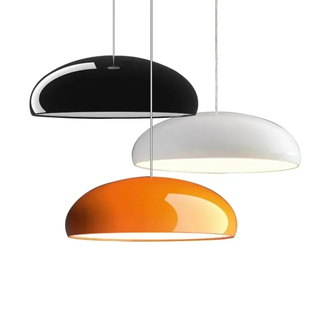 JOYINLED Modern Metal Chandelier, Nordic Luxury Pendant Light with Iron Frame in White/Black/Orange for Dining Room Living Room