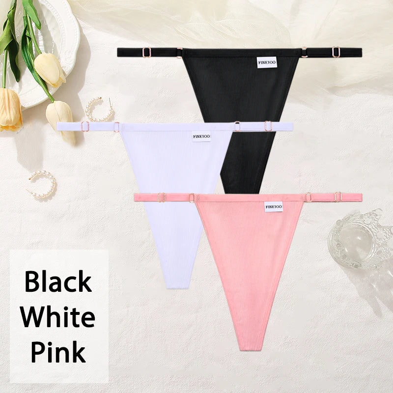 Women Cotton Panties Sexy T-Back Thong Adjustable