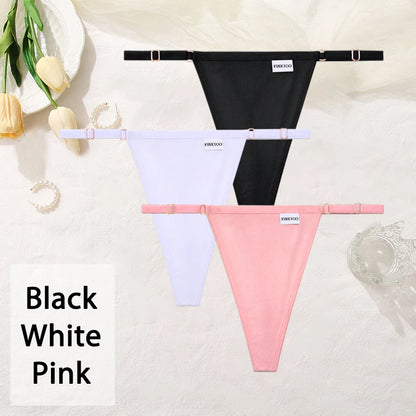 Women Cotton Panties Sexy T-Back Thong Adjustable
