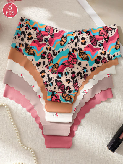 Mutandine Senza Cuciture da Donna Invisibili (5 Pezzi) - Slip Bikini Elasticizzati. TK