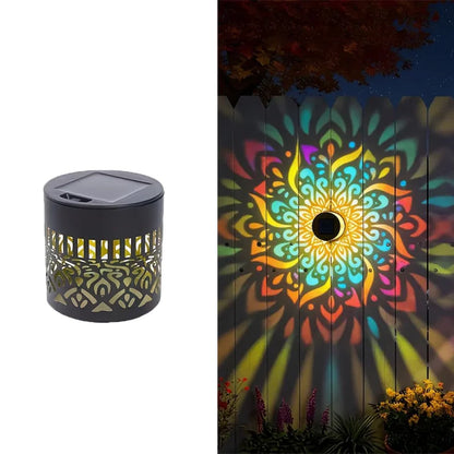 Lampada Solare da Parete LED Mandala per Esterni – Impermeabile, Luce Decorativa per Giardino, Recinzione, Terrazzo e Cortile