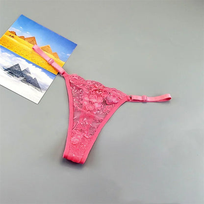 Perizomi in Pizzo Trasparente Regolabili (3 Pezzi) - Intimo Basso e Sexy. TK