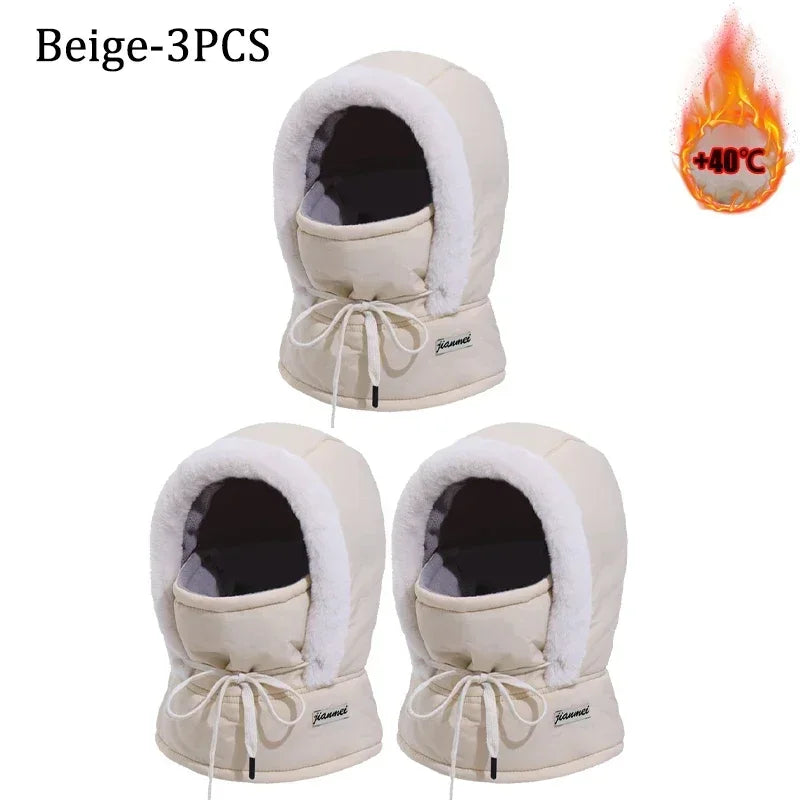 Passamontagna Termico 3-in-1 con Coulisse - Cappello e Scaldacollo in Peluche. TK