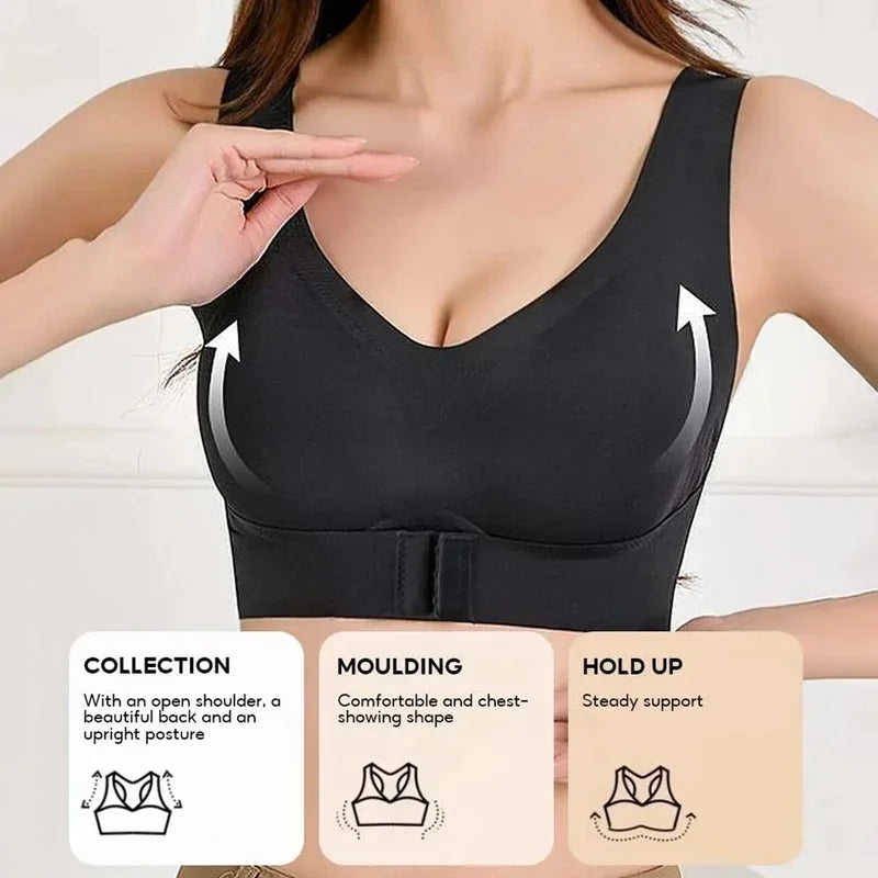 Reggiseno Posturale Donna Senza Ferretto – Supporto Schiena, Chiusura Frontale, Seamless e Comfort Quotidiano