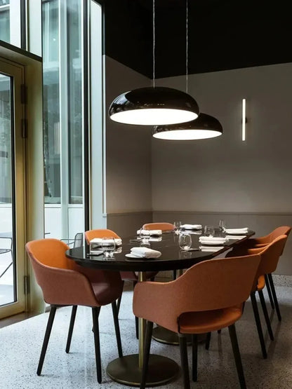 JOYINLED Modern Metal Chandelier, Nordic Luxury Pendant Light with Iron Frame in White/Black/Orange for Dining Room Living Room