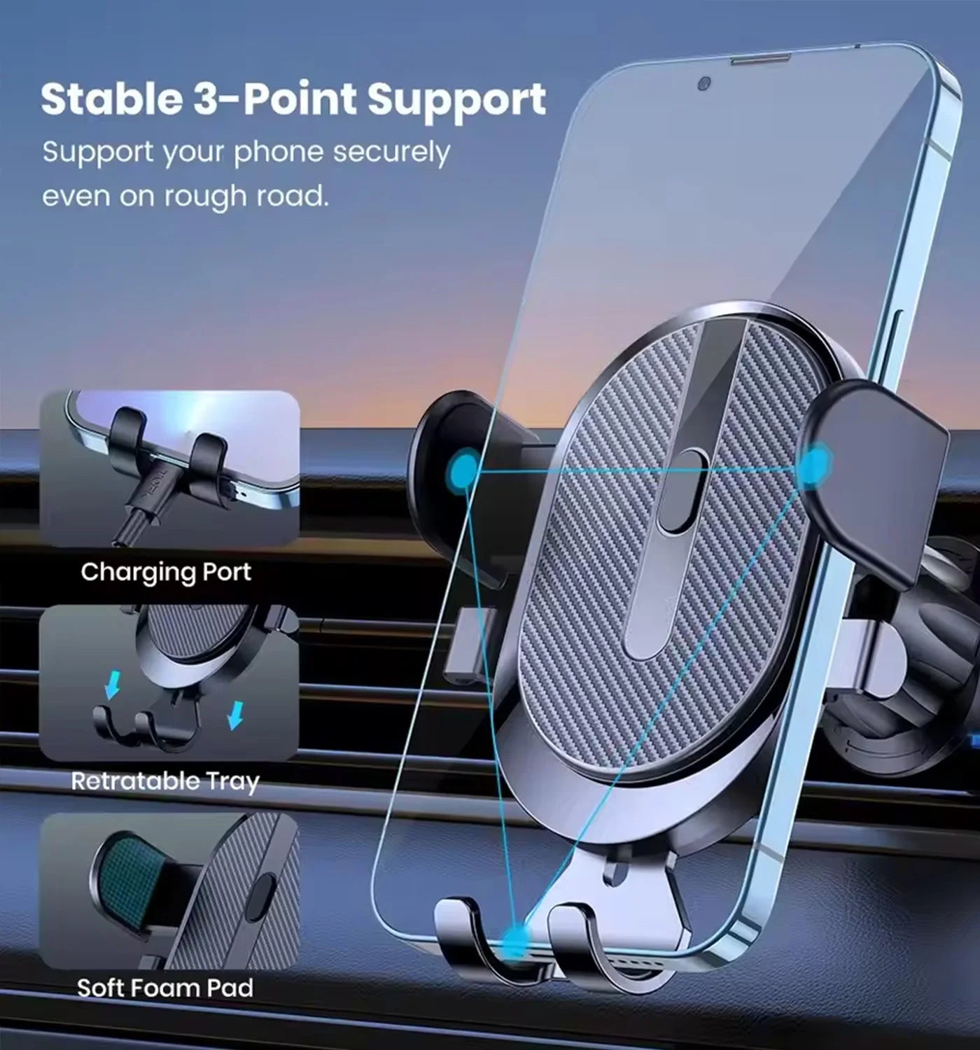 NEW Mobile Phone Holder Air Outlet Gravity Sensor Car Holder