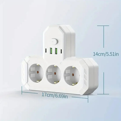 Szaoju Multipresa da Parete Standard Europeo con USB C e Interruttori Indipendenti. TK