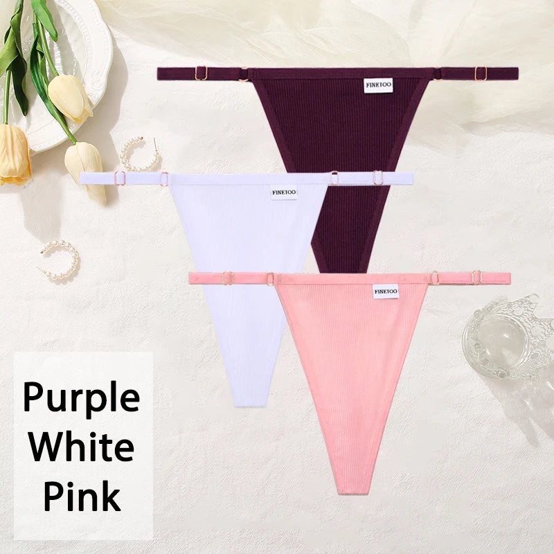 Women Cotton Panties Sexy T-Back Thong Adjustable