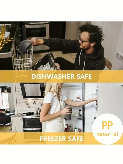 4/16/24pcs Reusable plastic tableware set, including plates, bowls and cups. Suitable for family picnics and school supplies