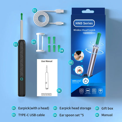 Wireless Ear Wax Cleaner with Camera Safe Earwax Removal Endoscope with Camera Luminous Otoscope Ear Cleaning Tools Ear Care