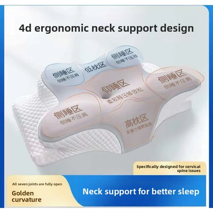 Cuscino Cervicale Ortopedico 2-in-1 in Schiuma Sagomata - Antidolorifico. TK