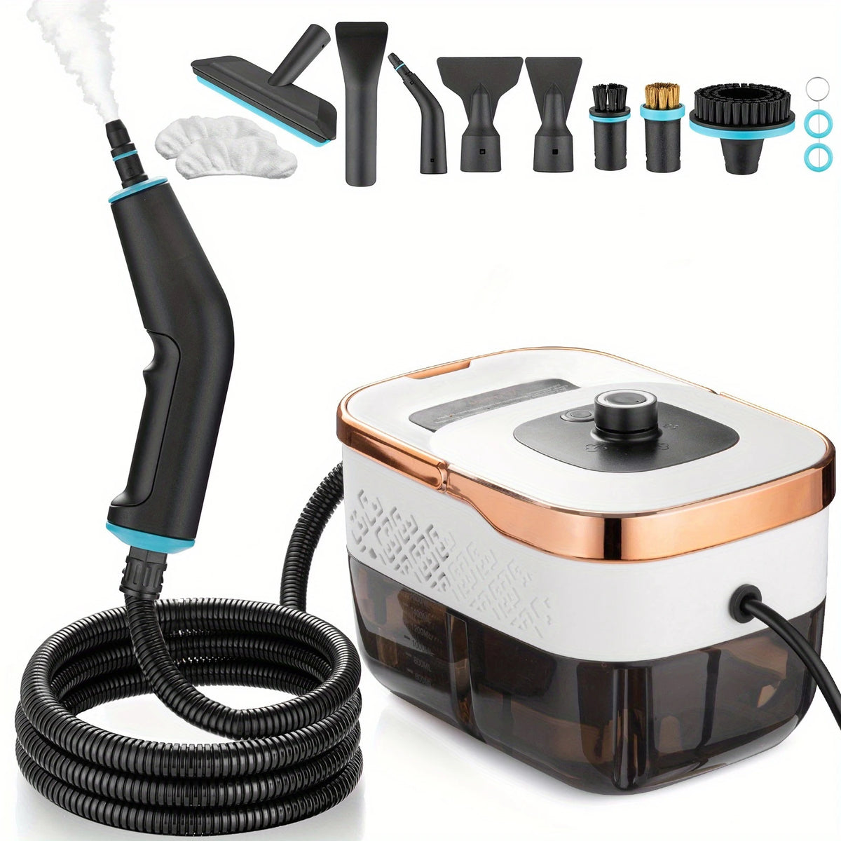 Pulitore a Vapore Portatile ad Alta Pressione 1800W - Igienizzante con 10+ Accessori. TK