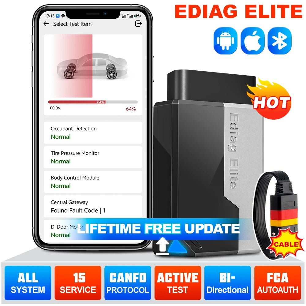 ELITE All System OBD2 Scanner Car Diagnostic Tools 15 Reset
