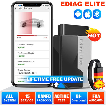 ELITE All System OBD2 Scanner Car Diagnostic Tools 15 Reset