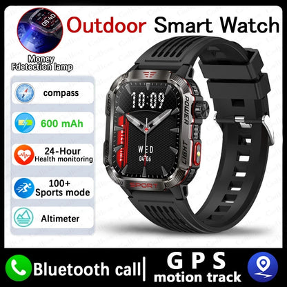 New Military GPS Smart Watch Men Flashlight Compass Waterproof
