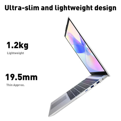 Laptop 14.1" Ultra Slim Intel N3700 16GB RAM 2TB SSD Windows 11 Notebook Portatile FHD IPS WiFi Bluetooth PC Lavoro Studio Gaming Leggero