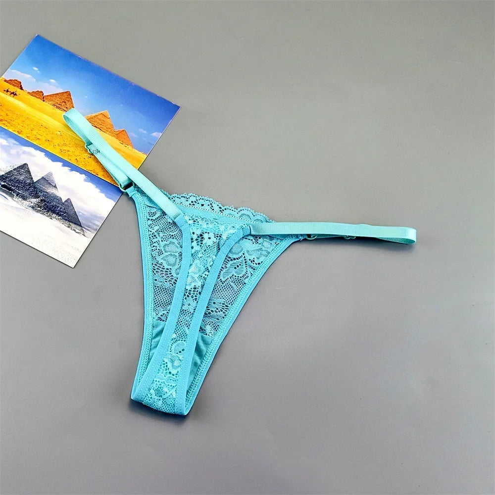 Perizomi in Pizzo Trasparente Regolabili (3 Pezzi) - Intimo Basso e Sexy. TK