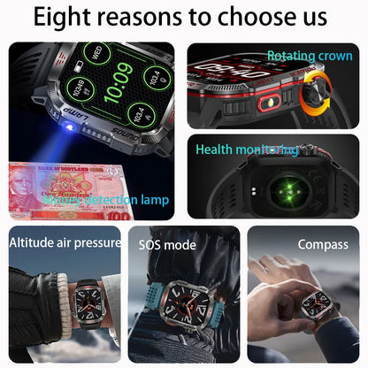 New Military GPS Smart Watch Men Flashlight Compass Waterproof