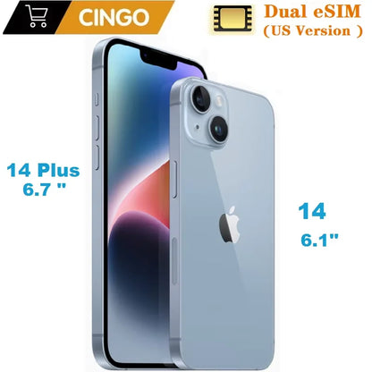 95% New Apple iPhone 14 / 14 Plus 6GB RAM 128GB /256GB ROM Dual eSIM OLED Face ID NFC A15 5G iphone 14 14plus cellphone