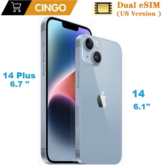 95% New Apple iPhone 14 / 14 Plus 6GB RAM 128GB /256GB ROM Dual eSIM OLED Face ID NFC A15 5G iphone 14 14plus cellphone