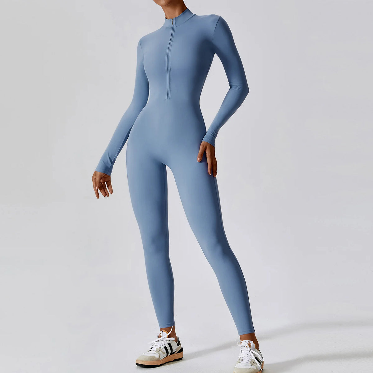 SWELTERING Tuta Intera da Yoga a Maniche Lunghe con Cerniera. TK