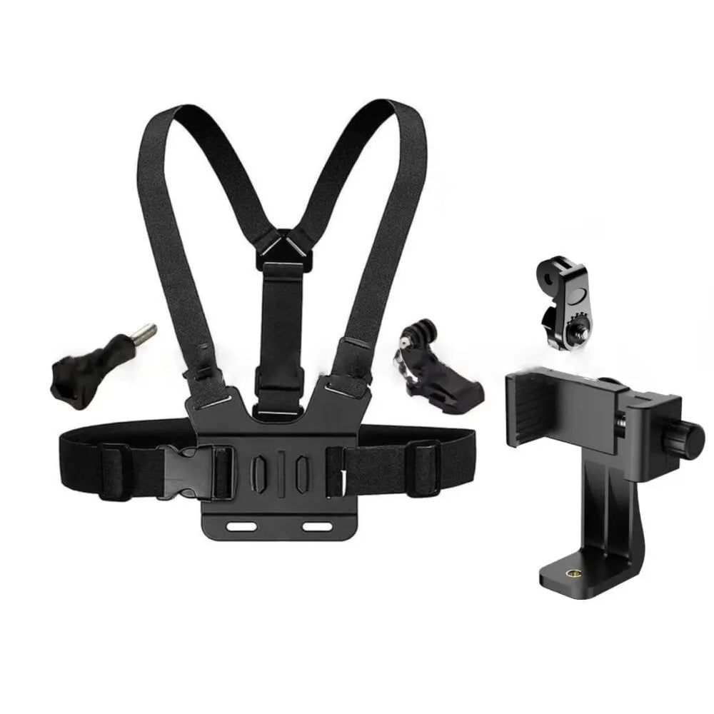 1 PC Adjustable Phone Clip Holder With Chest Strap Fixation Bracket