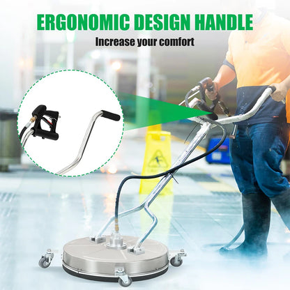 Podofo 18" Flat Surface Cleaner Pressure Washer Surface Cleaner 4000PSI Washer Rotating Flat Surface Cleaning Machine 4 Wheels