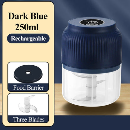 250ml Mini Wireless USB Rechargeable Electric Vegetable Choppe