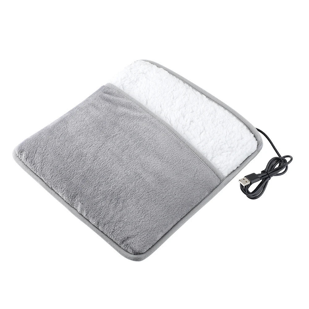 Foot Warmer USB Foot Heater Thermal Foot Heating Pad Soft Plush Warm Foot Cover Electric Heating Feet Warmer for Home Bedroom