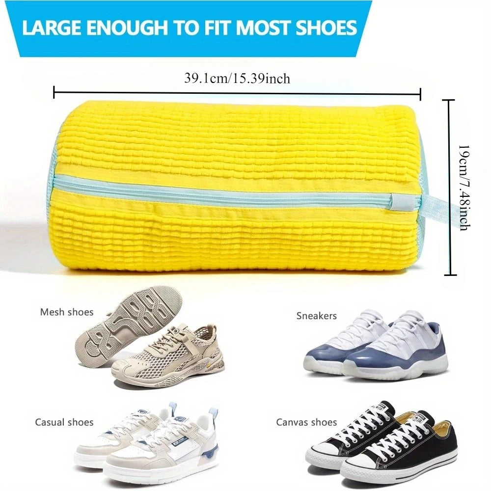 Durable Shoe Washing Machine Bag for All Shoe Types-Yellow
