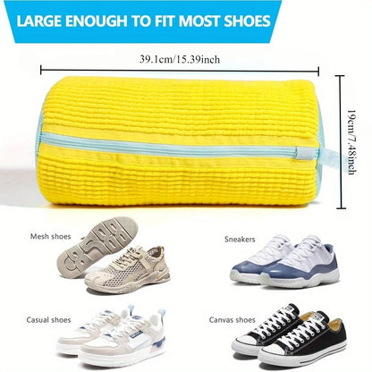 Durable Shoe Washing Machine Bag for All Shoe Types-Yellow
