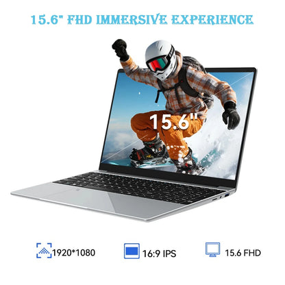 Laptop 15.6" Intel 6500Y 32GB RAM 2TB SSD Windows 11 Notebook Ultra Slim con Tastiera Retroilluminata Fingerprint WiFi PC Portatile Lavoro Gaming