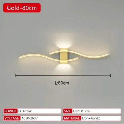 Long Strip LED Wall Lamp Modern Remote Control Dimming Living Roomdecor Wall Lamp Background Bedroom Bedside Home LED Lighting