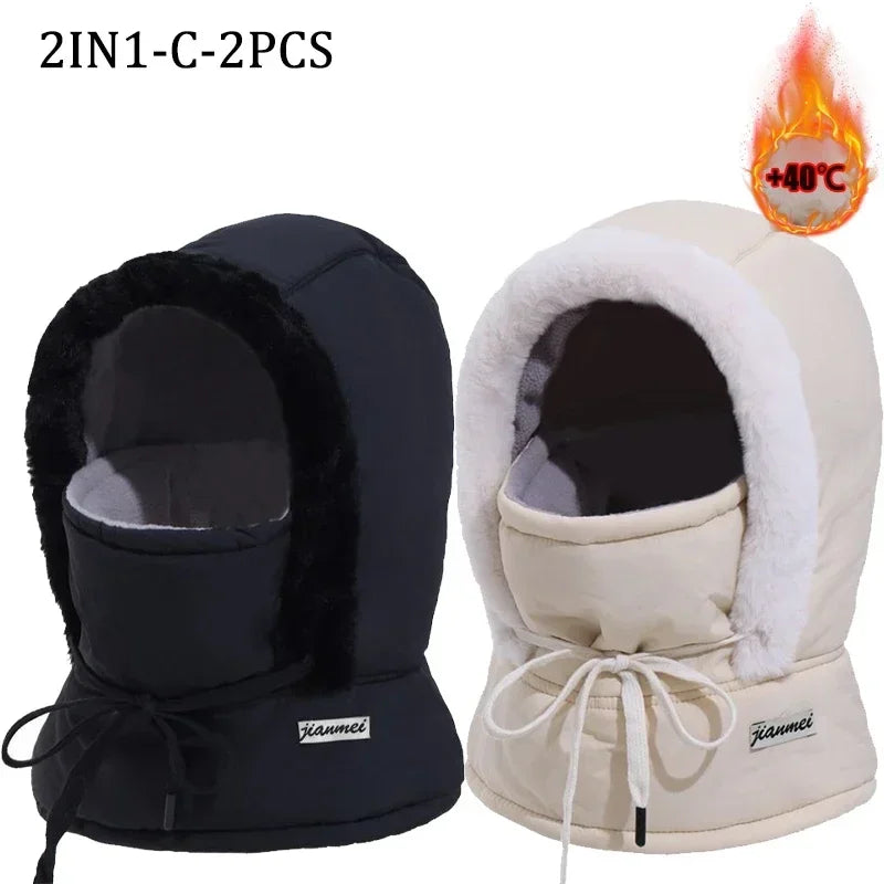 Passamontagna Termico 3-in-1 con Coulisse - Cappello e Scaldacollo in Peluche. TK