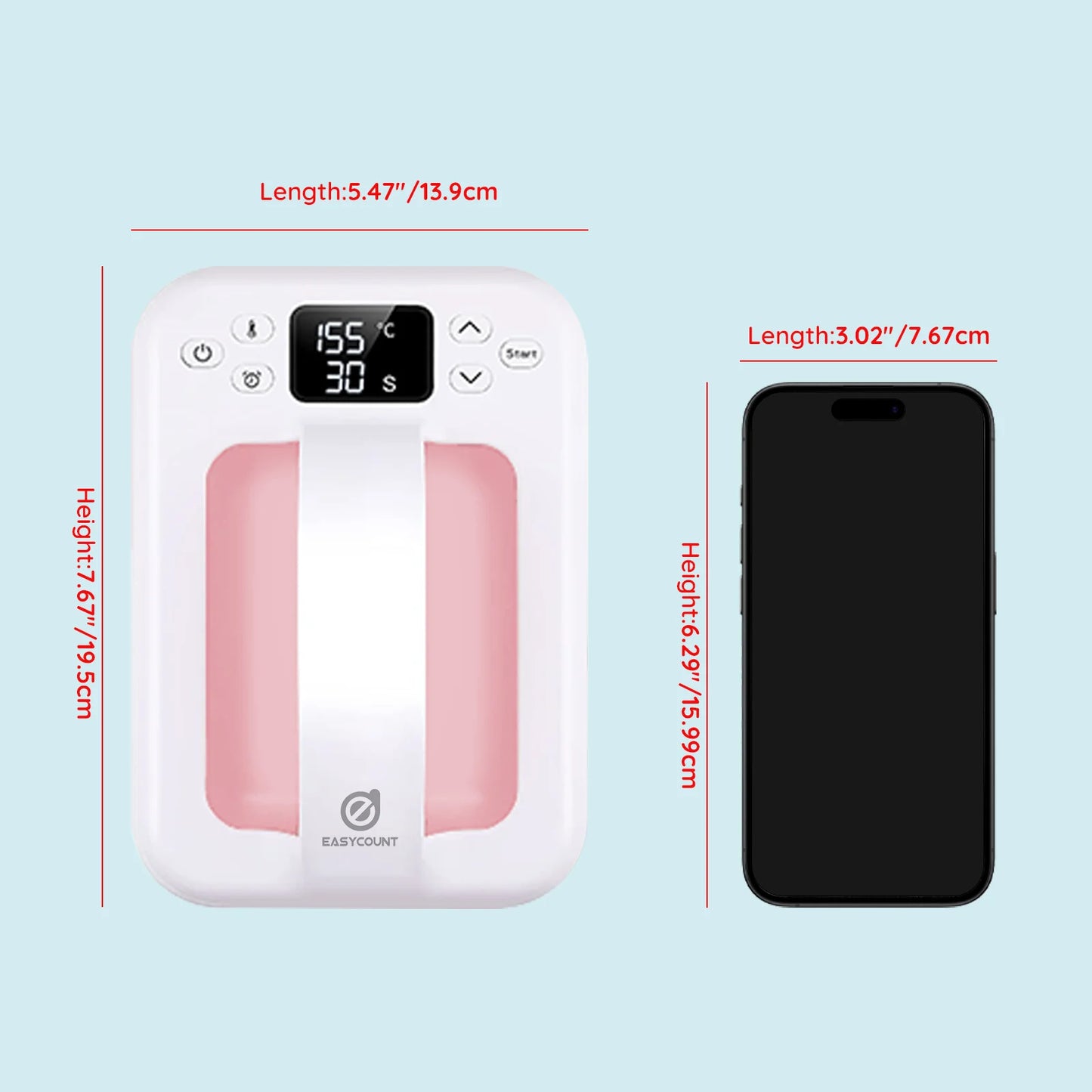 HP6 Heat Press Machine – 7''x5'' Portable T-Shirt Press – Fast Heat-Up Iron for T-Shirts, Heat Transfer & DIY Projects (Pink)