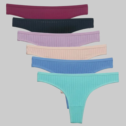 5 PCS/Set Women Cotton Thongs Panties Sexy Low Waist G-String
