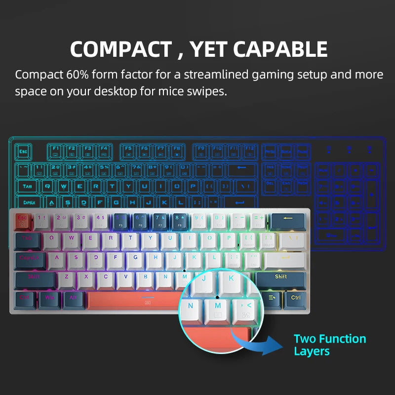 Machenike K500-B61 Mini Mechanical Keybaord 60% Form