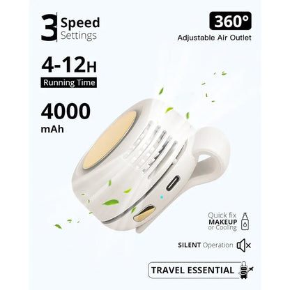 Portable Whirlwind Bladeless Mini Fan – USB Rechargeable Silent Personal Cooling Fan for Home, Office, Travel & Outdoor Use