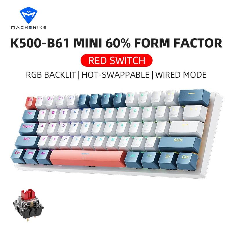 Machenike K500-B61 Mini Mechanical Keybaord 60% Form